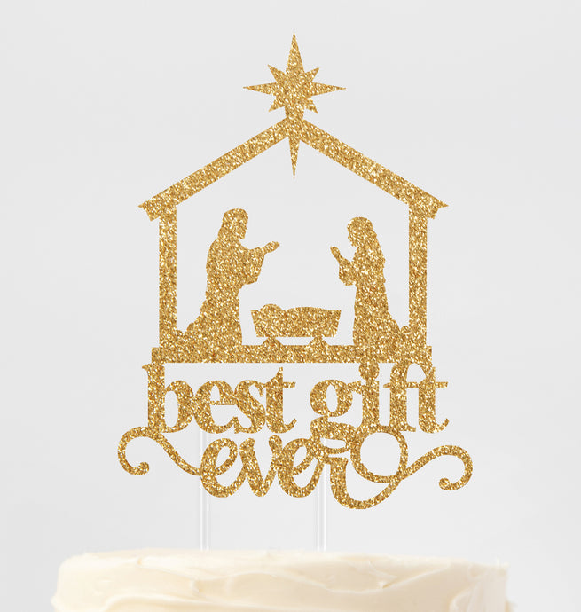 Best Gift Ever Christmas Cake Topper | Happy Birthday Jesus | Christmas Nativity