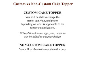 Personalized Birthday Cake Topper | Photo Cake Topper | Gift for Her | Golden Birthday