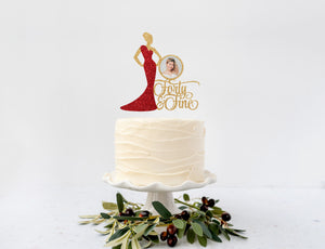 Personalized Birthday Cake Topper | Photo Cake Topper | Gift for Her | Golden Birthday