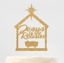 Load image into Gallery viewer, Jesus is the Reason Christmas Cake Topper | Baby Jesus Manger | Christmas Nativity | Happy Birthday Jesus