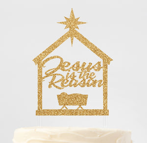 Jesus is the Reason Christmas Cake Topper | Baby Jesus Manger | Christmas Nativity | Happy Birthday Jesus