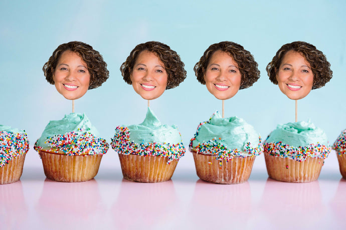 Face Cupcake Toppers | Birthday Party Cupcake Toppers | Personalized Face Cupcakes | Custom Cupcake Toppers