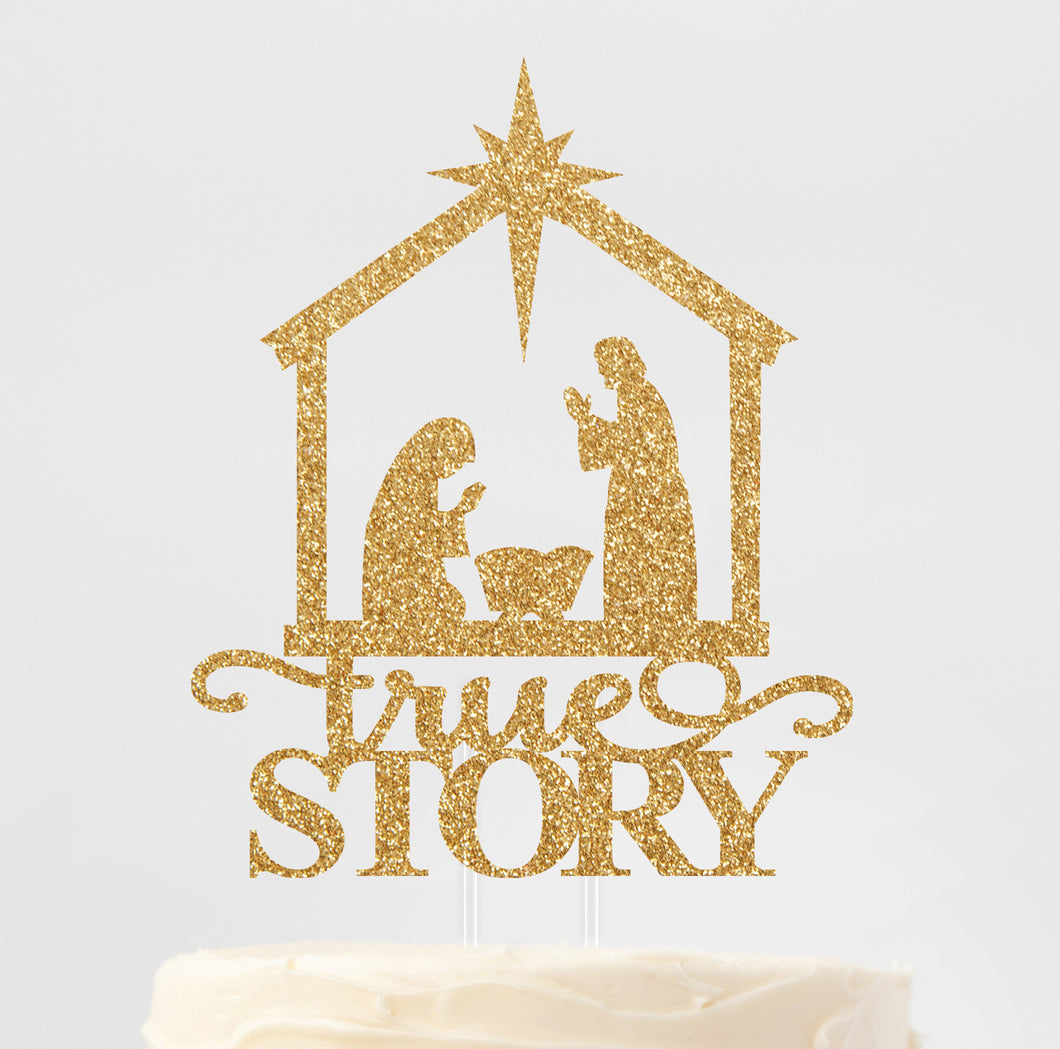 Nativity True Story Christmas Cake Topper | Christmas Nativity | Christmas Cake | Baby Jesus Manger