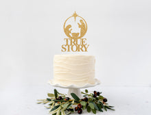 Load image into Gallery viewer, Christmas Nativity | True Story Nativity Christmas Cake Topper | Happy Birthday Jesus | Baby Jesus Manger