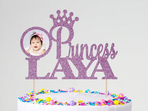 Princess Cake Topper |  Custom Photo Cake Topper, 1st Birthday Cake Topper | Princess Crown | Birthday Cake Topper