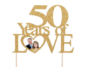 Years of Love Anniversary Photo Cake Topper - Personalized for Any Year - Custom Anniversary Cake Decor