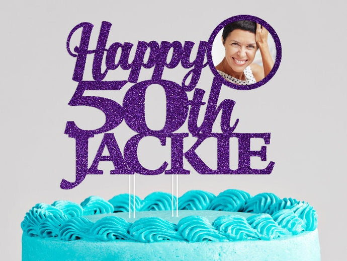 Happy 50th Cake Topper | Happy Birthday Cake Topper | 50th Birthday | Birthday Gift