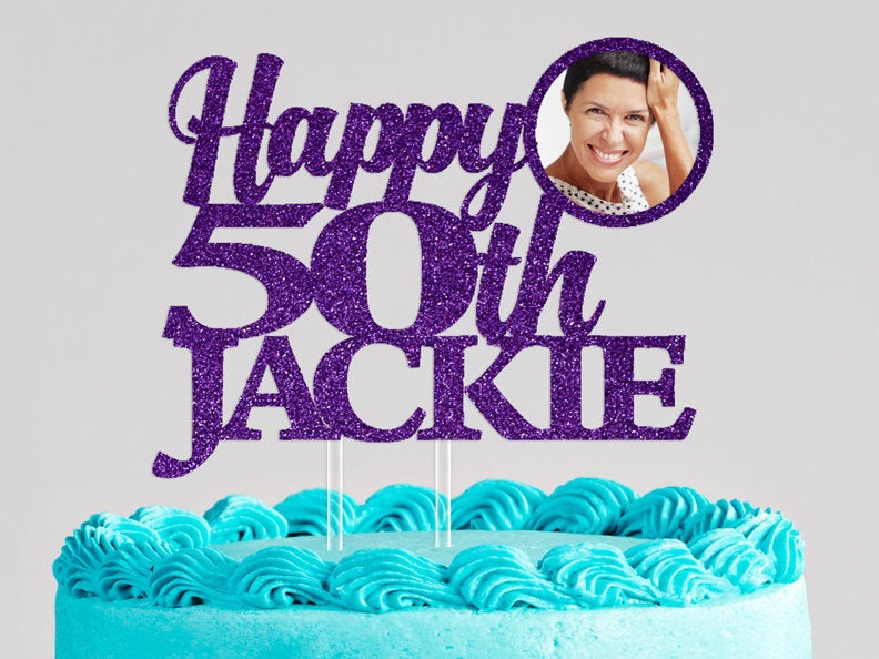 Happy 50th Cake Topper | Happy Birthday Cake Topper | 50th Birthday | Birthday Gift