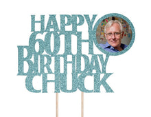 Load image into Gallery viewer, Birthday Cake Topper | Personalized Cake Topper |  Birthday Cake Decorations | 60th Birthday | 30th Birthday | 40th Birthday | 50th Birthday