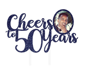 Cheers to 50 Years Photo Cake Topper | 20th Birthday | 30th Birthday | 40th Birthday  | 60th Birthday | 70th Birthday   | 80th Birthday