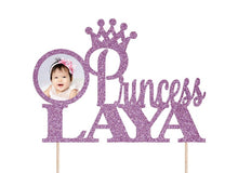 Load image into Gallery viewer, Princess Cake Topper |  Custom Photo Cake Topper, 1st Birthday Cake Topper | Princess Crown | Birthday Cake Topper