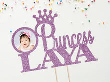 Load image into Gallery viewer, Princess Cake Topper |  Custom Photo Cake Topper, 1st Birthday Cake Topper | Princess Crown | Birthday Cake Topper