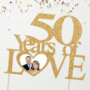 Years of Love Anniversary Photo Cake Topper - Personalized for Any Year - Custom Anniversary Cake Decor