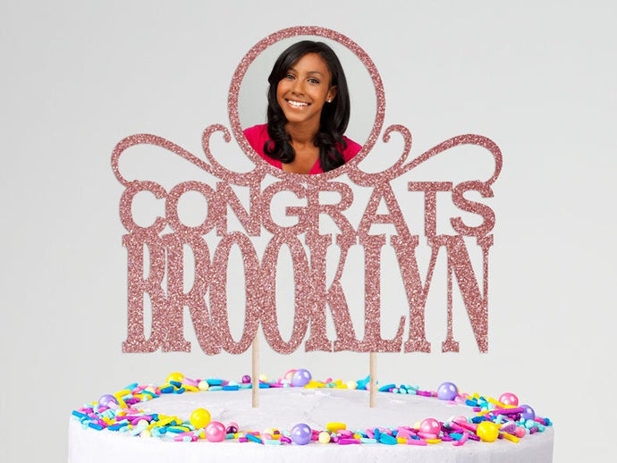 Congrats Customized Photo Cake Topper | Congrats Grad | College Grad | High School Graduate