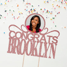 Load image into Gallery viewer, Congrats Customized Photo Cake Topper | Congrats Grad | College Grad | High School Graduate