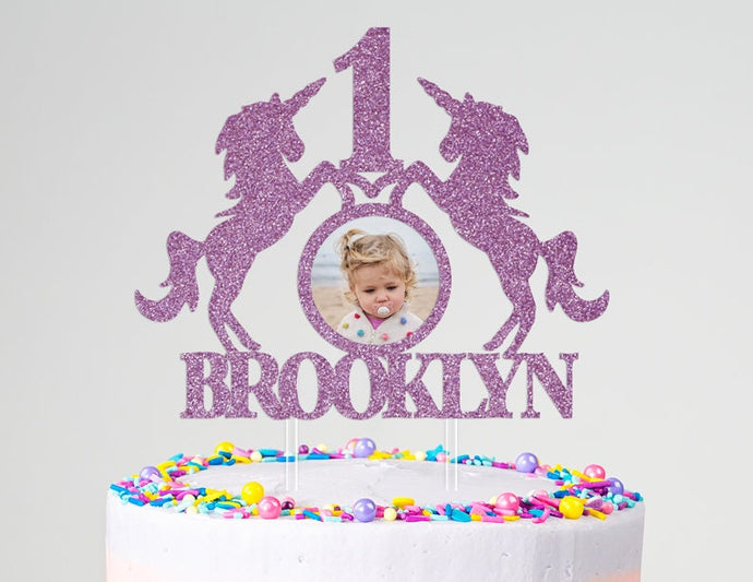 Unicorn Birthday Cake Topper | 1st Birthday Cake Topper | Unicorn Cake Topper With Name | Photo Cake Topper | Personalized Birthday Cake Topper