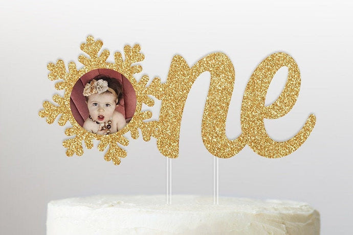 Custom 1st Birthday Cake Topper | Snowflake One Cake Topper | Photo Cake Topper | Winter ONEderland Cake Topper | First Birthday Cake Topper