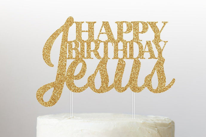 Happy Birthday Jesus Cake Topper | Christmas Cake Topper | Christmas Cake