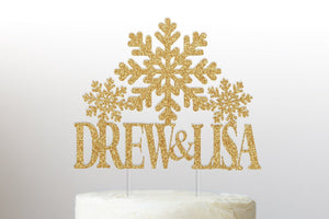 Engagement Cake Topper | Winter Wedding Cake Topper | Snowflake Cake Topper | Engagement Gift