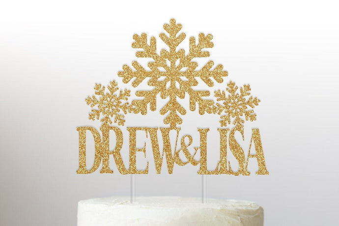 Engagement Cake Topper | Winter Wedding Cake Topper | Snowflake Cake Topper | Engagement Gift