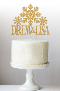 Engagement Cake Topper | Winter Wedding Cake Topper | Snowflake Cake Topper | Engagement Gift