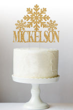 Load image into Gallery viewer, Wedding Cake Topper | Winter Wedding | Custom Wedding Cake Topper | Snowflake Cake Topper