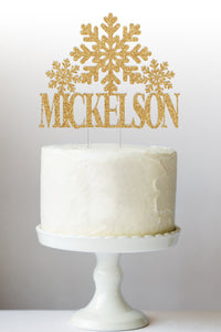 Wedding Cake Topper | Winter Wedding | Custom Wedding Cake Topper | Snowflake Cake Topper