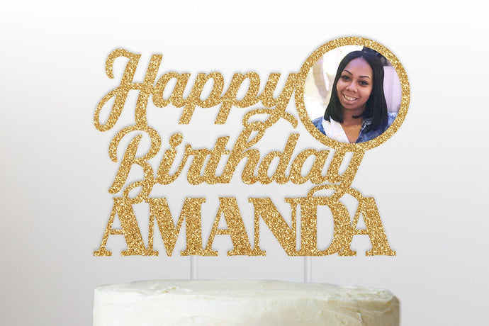 Happy Birthday Cake Topper | Name Cake Topper | Photo Cake Topper