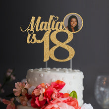 Load image into Gallery viewer, 18th Birthday | Custom Photo Cake Topper | Birthday Cake Topper | 18th Birthday |18th Birthday Decorations | 21st Birthday | 30th Birthday