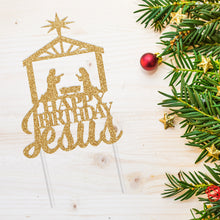 Load image into Gallery viewer, Happy Birthday Jesus | Nativity Cake Topper | Christmas Cake Topper | Manger Scene