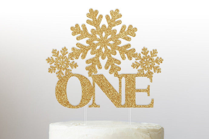 One Cake Topper | Birthday Cake Topper | Snowflake Cake Topper | First Birthday Cake Topper