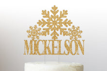 Load image into Gallery viewer, Wedding Cake Topper | Winter Wedding | Custom Wedding Cake Topper | Snowflake Cake Topper