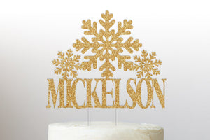 Wedding Cake Topper | Winter Wedding | Custom Wedding Cake Topper | Snowflake Cake Topper