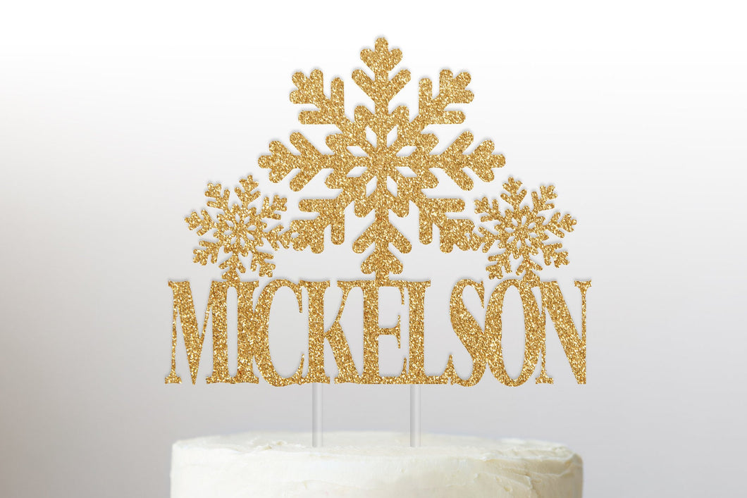 Wedding Cake Topper | Winter Wedding | Custom Wedding Cake Topper | Snowflake Cake Topper