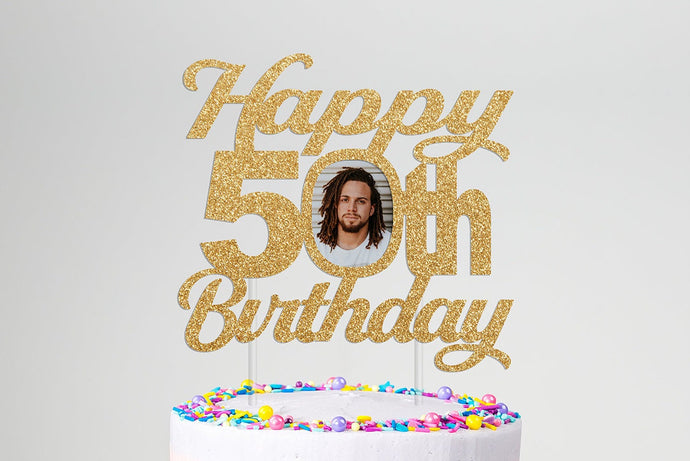 Happy Birthday Cake Topper | Photo Cake Topper | Birthday Gift For Him | Custom Cake Topper