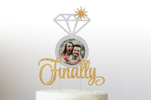 Load image into Gallery viewer, Finally Cake Topper | Engagement Party Cake Topper | Bridal Shower Cake Decorations | Wedding Cake Topper | Photo Cake Topper