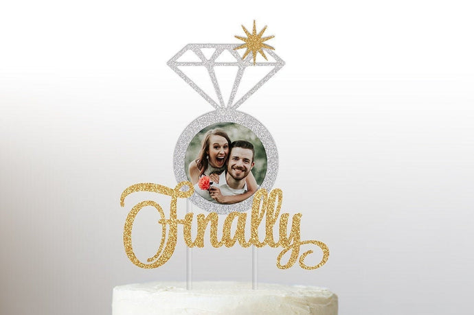 Finally Cake Topper | Engagement Party Cake Topper | Bridal Shower Cake Decorations | Wedding Cake Topper | Photo Cake Topper