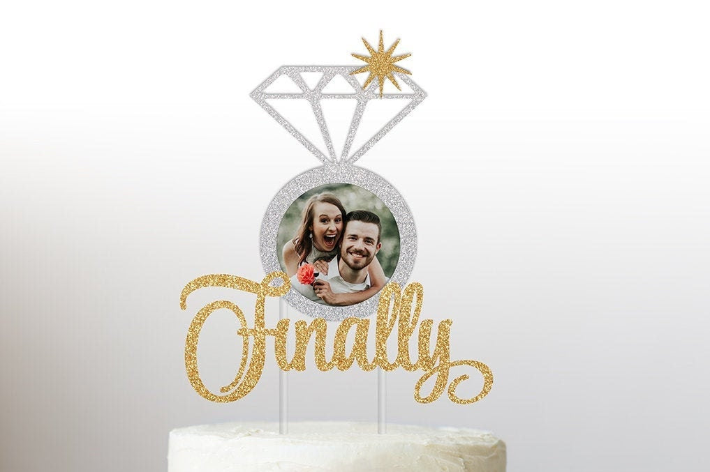 Finally Cake Topper | Engagement Party Cake Topper | Bridal Shower Cake Decorations | Wedding Cake Topper | Photo Cake Topper