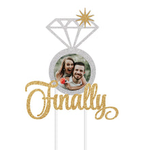 Load image into Gallery viewer, Finally Cake Topper | Engagement Party Cake Topper | Bridal Shower Cake Decorations | Wedding Cake Topper | Photo Cake Topper