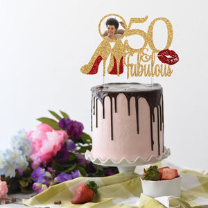 50 & Fabulous Cake Topper | 50th Birthday Cake Topper | Cake Topper For Women