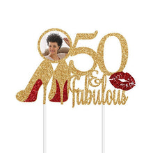Load image into Gallery viewer, 50 &amp; Fabulous Cake Topper | 50th Birthday Cake Topper | Cake Topper For Women