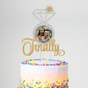 Finally Cake Topper | Engagement Party Cake Topper | Bridal Shower Cake Decorations | Wedding Cake Topper | Photo Cake Topper