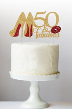 Load image into Gallery viewer, 50 &amp; Fabulous Cake Topper | 50th Birthday Cake Topper | Birthday Gift for Her | Best Friend Birthday
