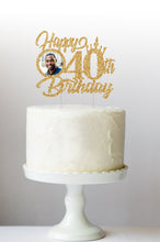 Load image into Gallery viewer, Crown Cake Topper | Happy Birthday Cake Topper | 40th Birthday Topper | Phot Cake Topper