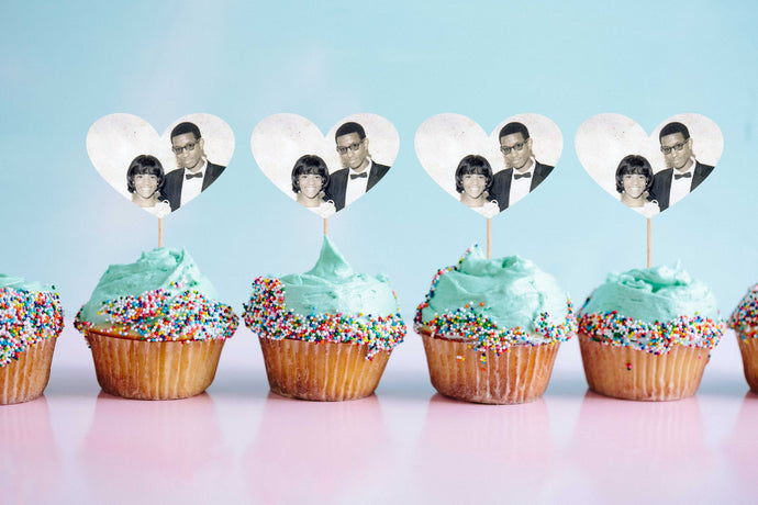 Custom Heart Cupcake Toppers with Photo
