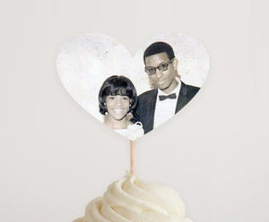 Custom Heart Cupcake Toppers with Photo