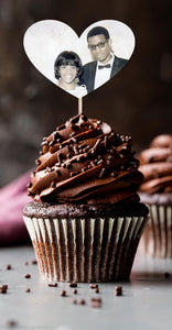 Custom Heart Cupcake Toppers with Photo