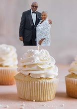 Load image into Gallery viewer, Photo Cupcake Toppers, Anniversary Cupcake Toppers, Personalized Face Cupcakes