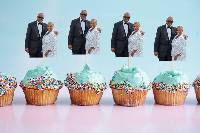 Photo Cupcake Toppers, Anniversary Cupcake Toppers, Personalized Face Cupcakes