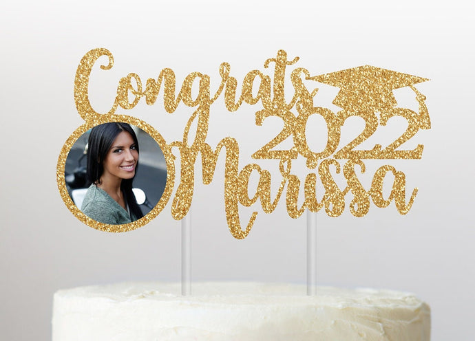 Congrats 2022 Custom Cake Topper |Name Graduation Cake Topper | Class of 2022 Cake Topper